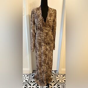 Free People Animal Print Long Cover Dress Size Medium